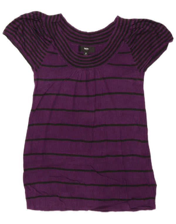 Blusa feminina MOSSIMO UK 8 algodão listrado roxo pequeno