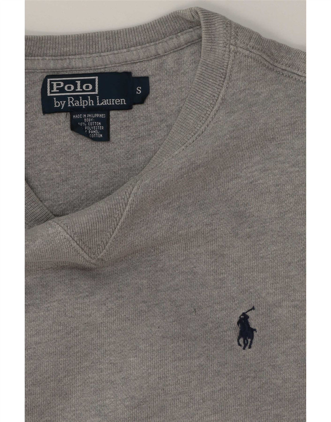 Polo Ralph Lauren moletom masculino jumper pequeno algodão cinza