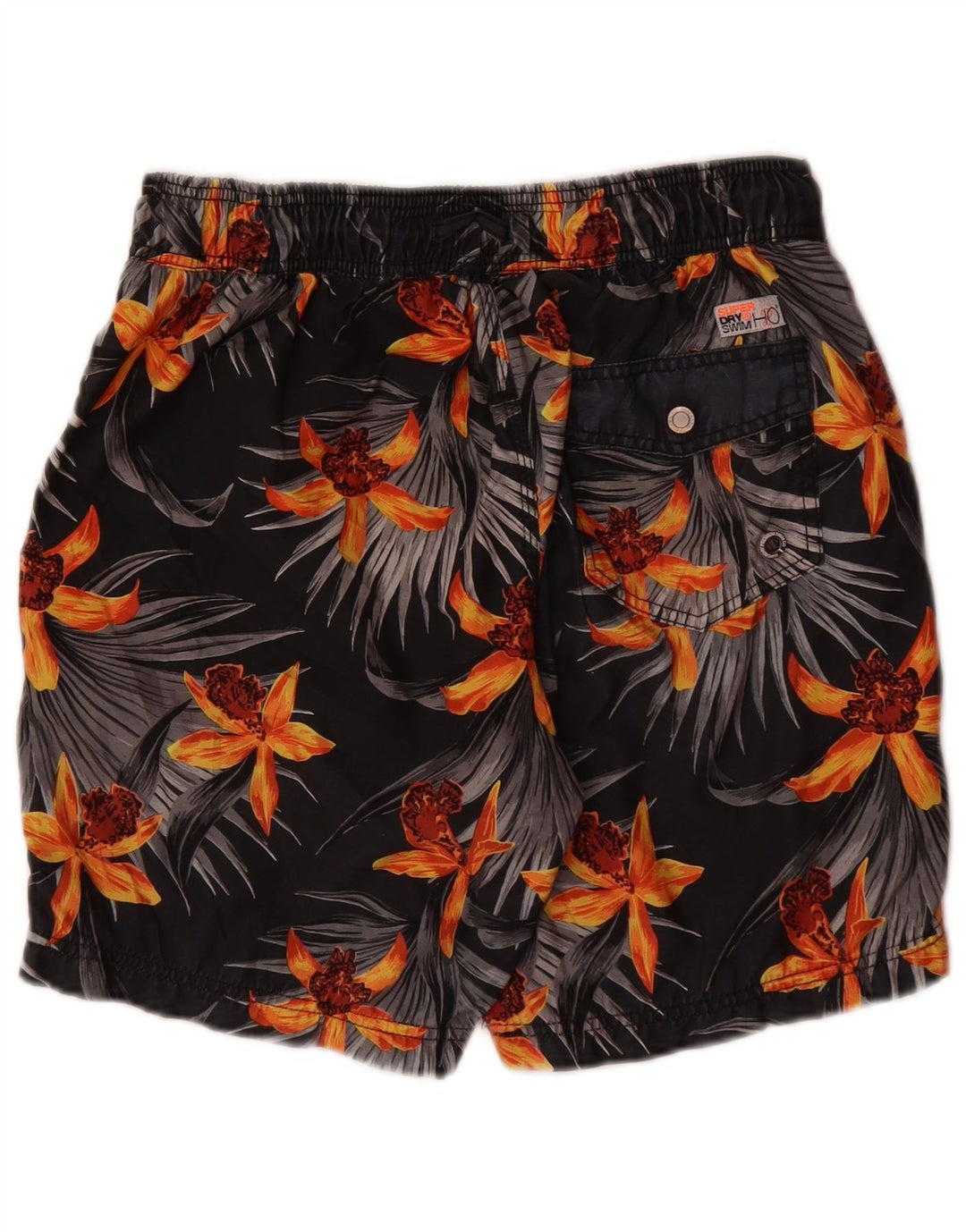 Shorts de natação masculino Superdry poliéster floral cinza médio