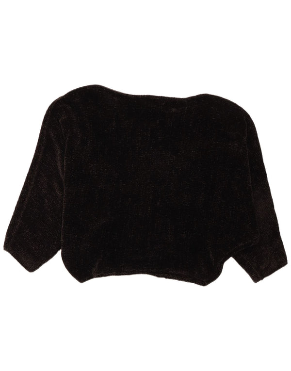 Zara Womens Oversized Boat Neck Jumper Sweater UK 10 Small Black Polyester