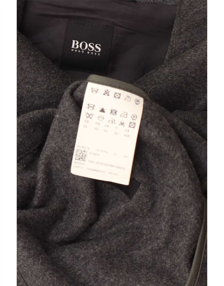 Sobretudo masculino Hugo Boss IT 52 XL lã cinza