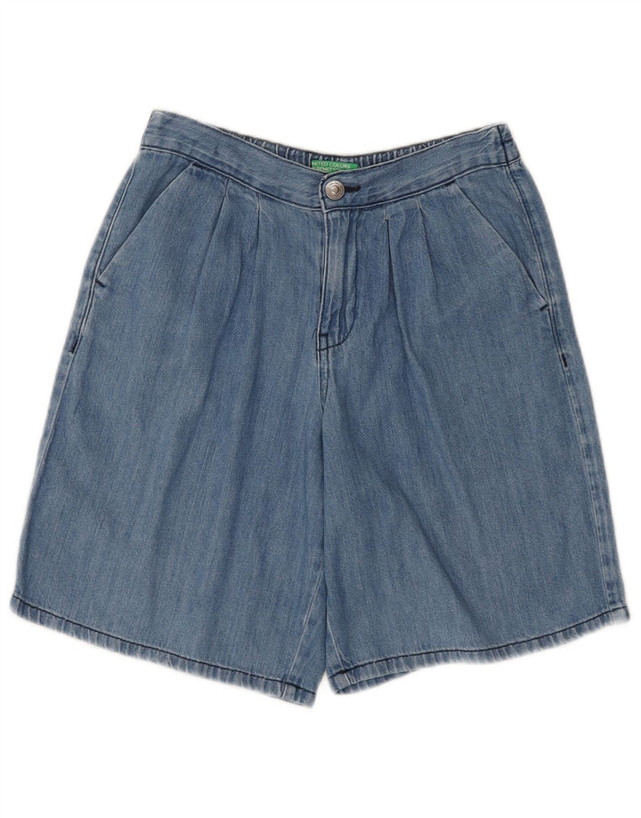 BENETTON Girls Pegged Denim Shorts 11-12 Years W26  Blue