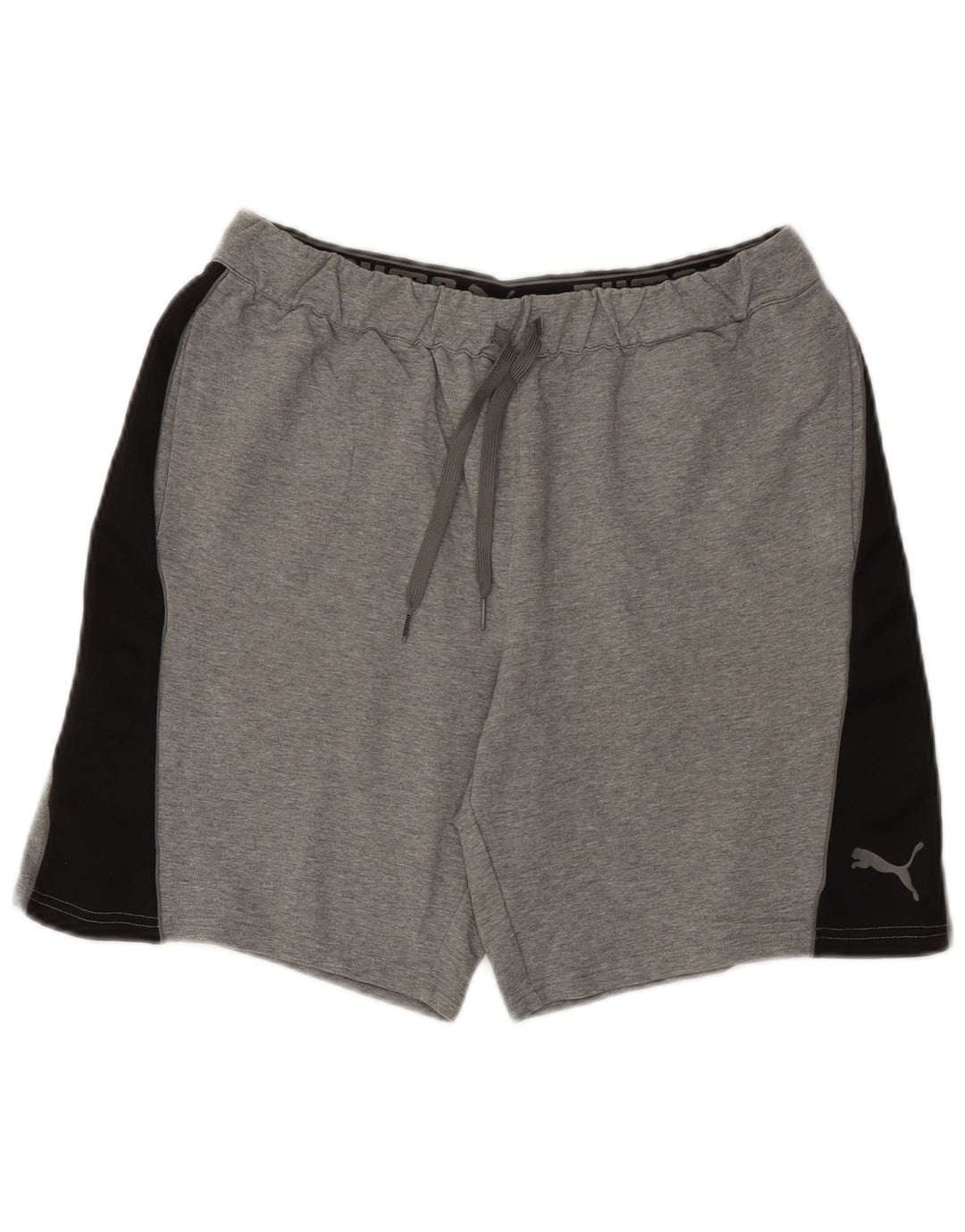 Shorts esportivos masculinos Puma médio cinza colorblock algodão