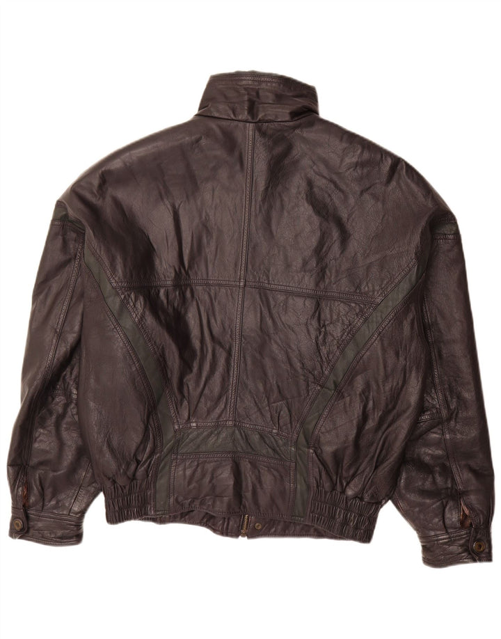 Jaqueta de couro masculina vintage UK 38 couro preto médio