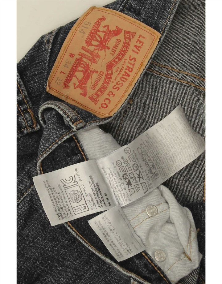 Calça jeans masculina Levi's 514 Capri Straight W34 L21 azul algodão
