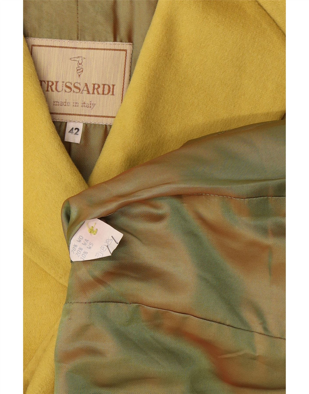 Jaqueta blazer feminina Trussardi manga 3/4 IT 42 médio amarelo