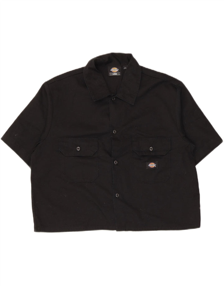 Camisa feminina de manga curta Dickies UK 16 grande poliéster preto