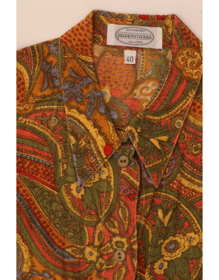 Camisa feminina vintage grande UE 40 média paisley multicolorida