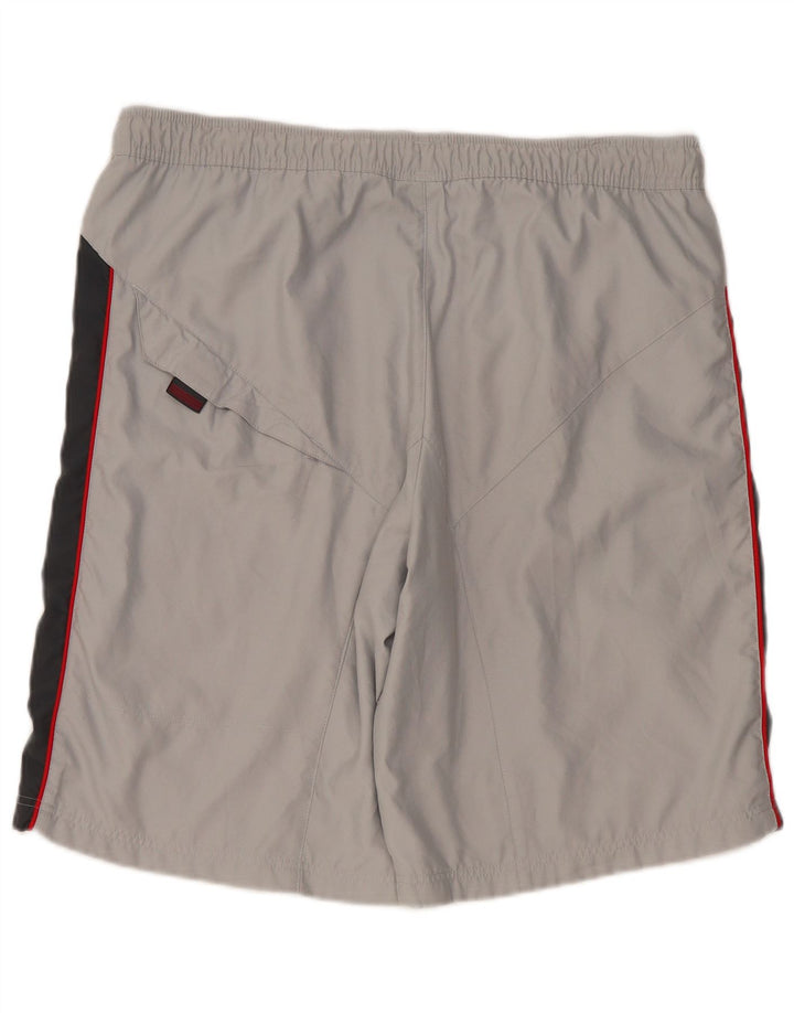 Adidas Mens Sport Shorts Grande Cinza Colorblock Poliéster