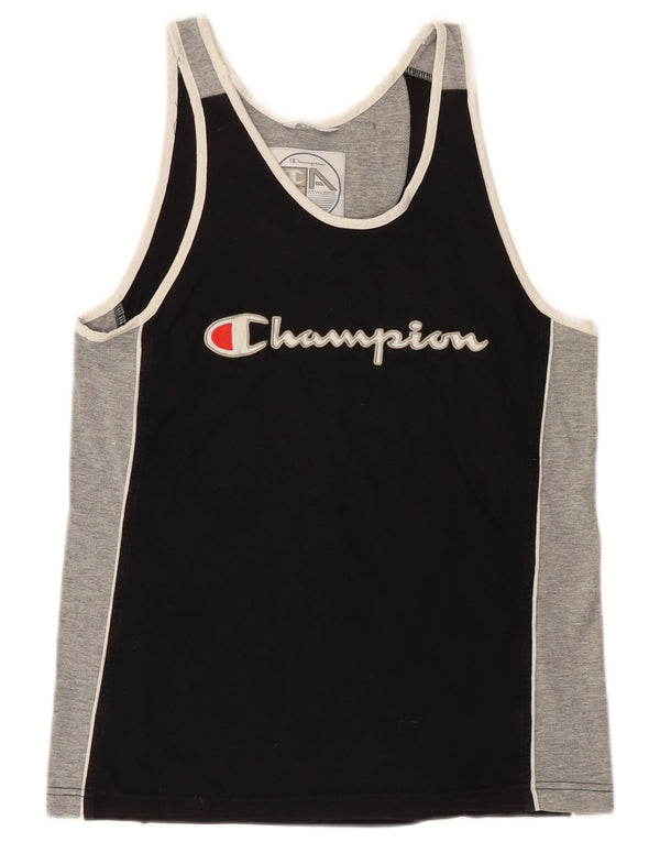 Colete gráfico feminino Champion UK 12 algodão colorblock preto médio