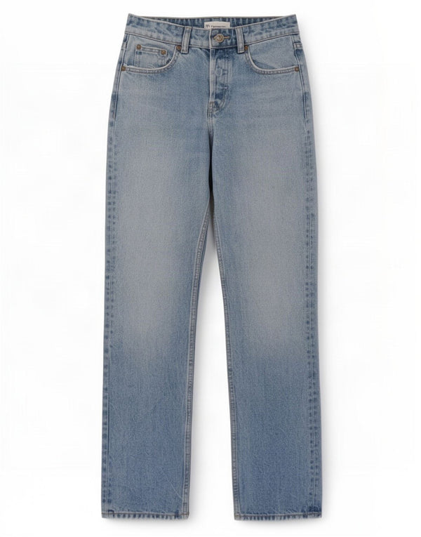 Zara Mens Straight Jeans EU 34 2XS W24 L32 Azul Algodão