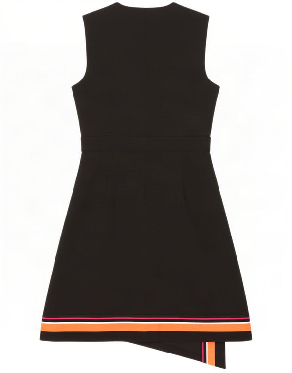 Vestido feminino Karen Millen sem mangas UK 12 bloco colorido preto médio