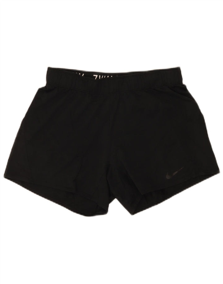 Nike Womens Dri Fit Sport Shorts UK 10 Pequeno Poliéster Preto