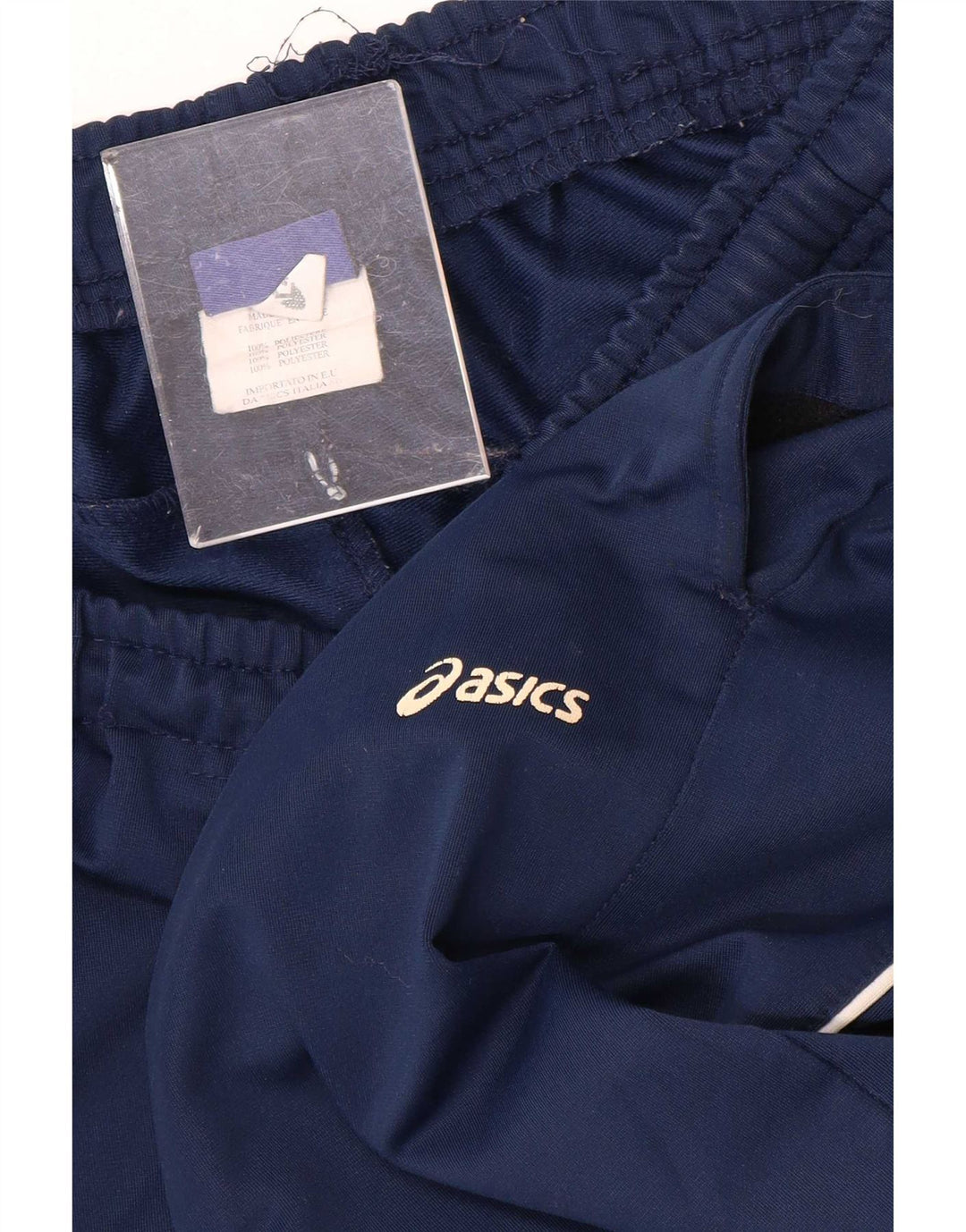 Calça de treino masculina Asics Crop grande poliéster azul marinho