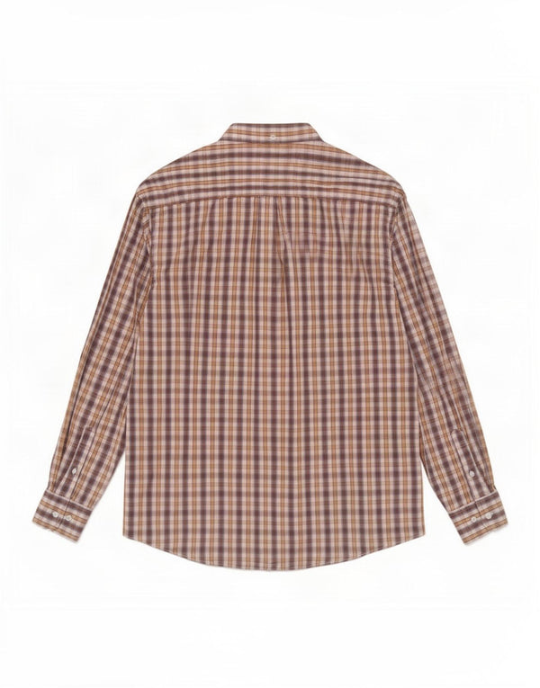 Camisa masculina Farah grande xadrez marrom