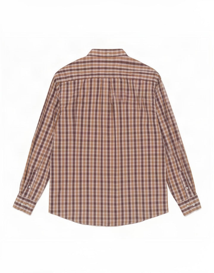 Camisa masculina Farah grande xadrez marrom