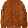 Jaqueta bomber masculina vintage de camurça Reino Unido 40 grande couro marrom