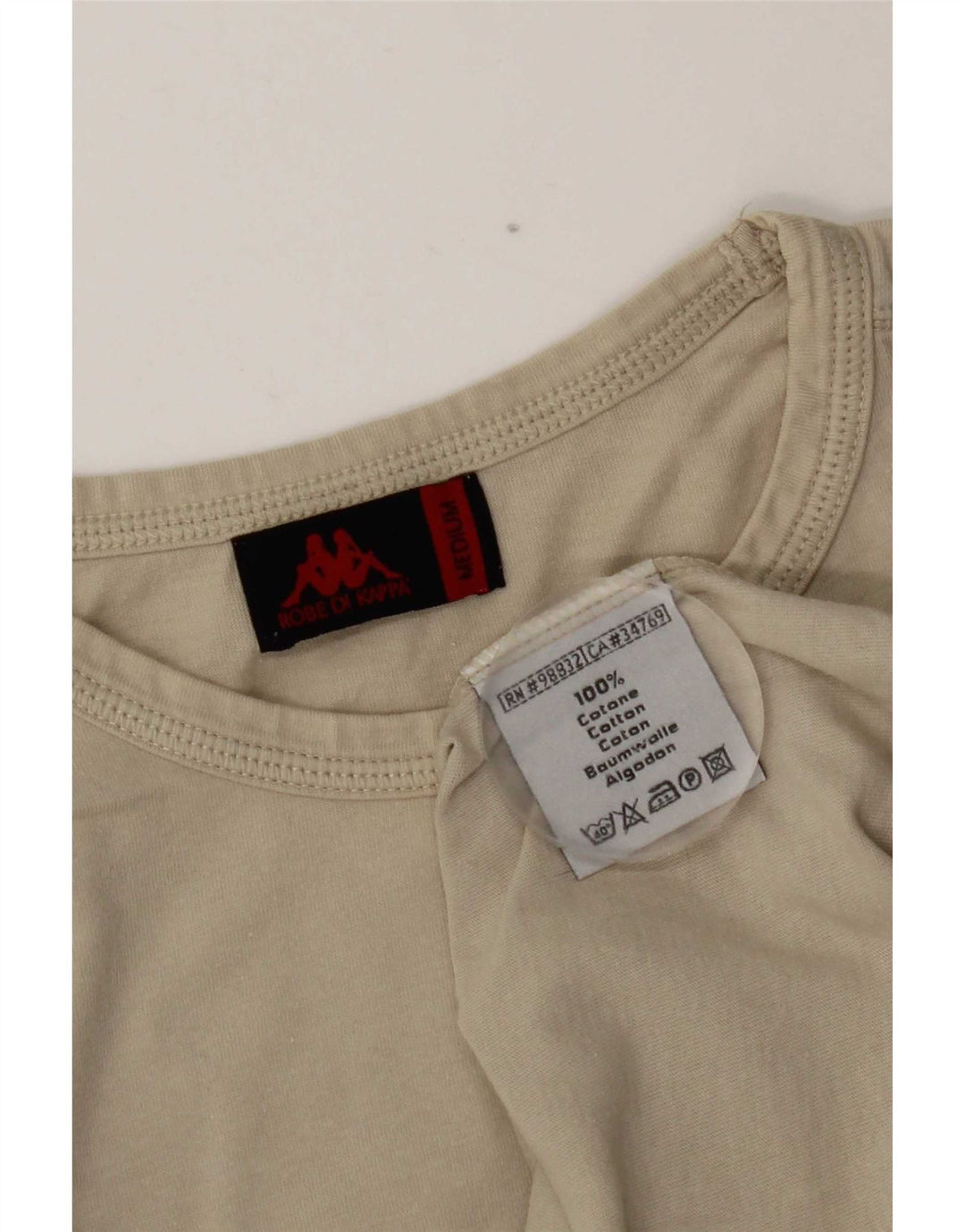 Camiseta feminina Kappa UK 14 algodão bege médio