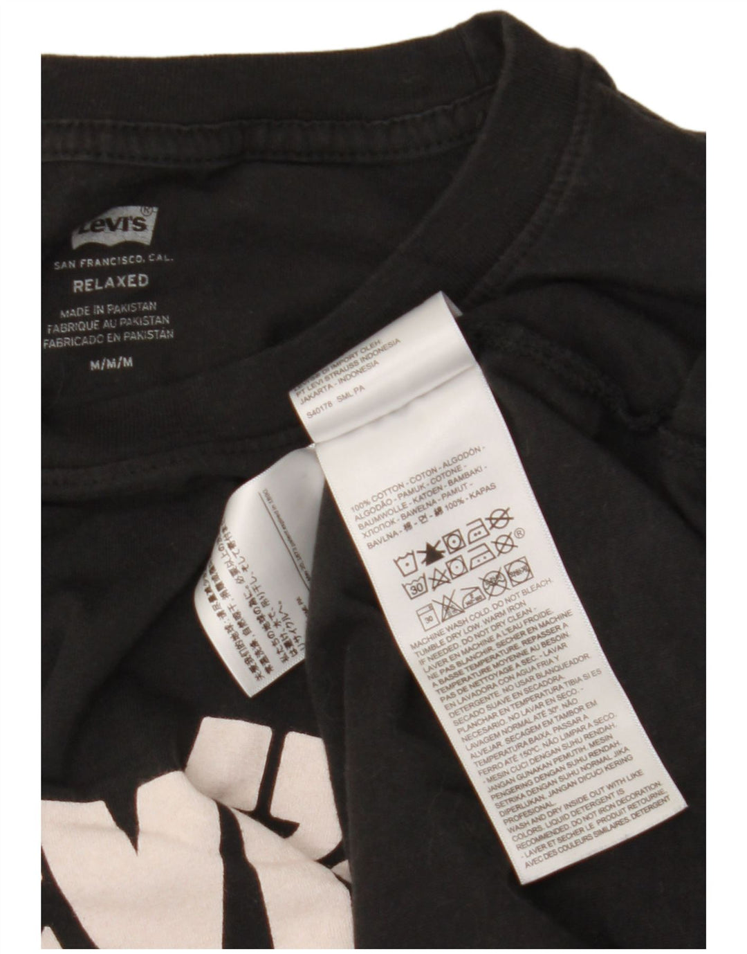 Camiseta masculina Levi's Relaxed Graphic Top Médio Algodão Preto