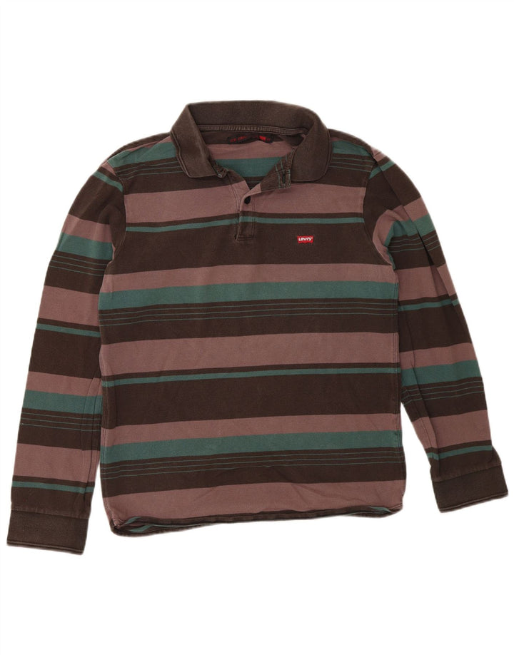 Camisa polo masculina de manga comprida Levi's média listrada multicolorida
