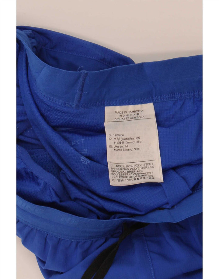 Shorts esportivos gráficos Nike Boys Dri Fit 10-11 anos médio azul poliéster