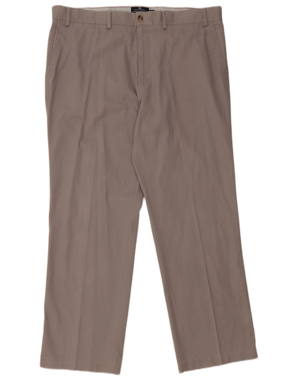 Marks & Spencer Mens Straight Chino Trousers W40 L31 Grey Cotton