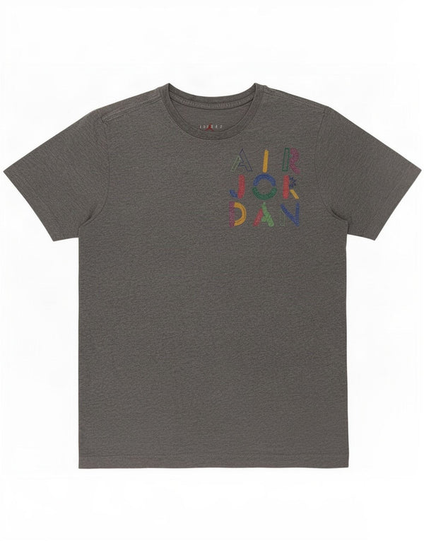 Camiseta Jordan masculina gráfica top pequeno algodão cinza