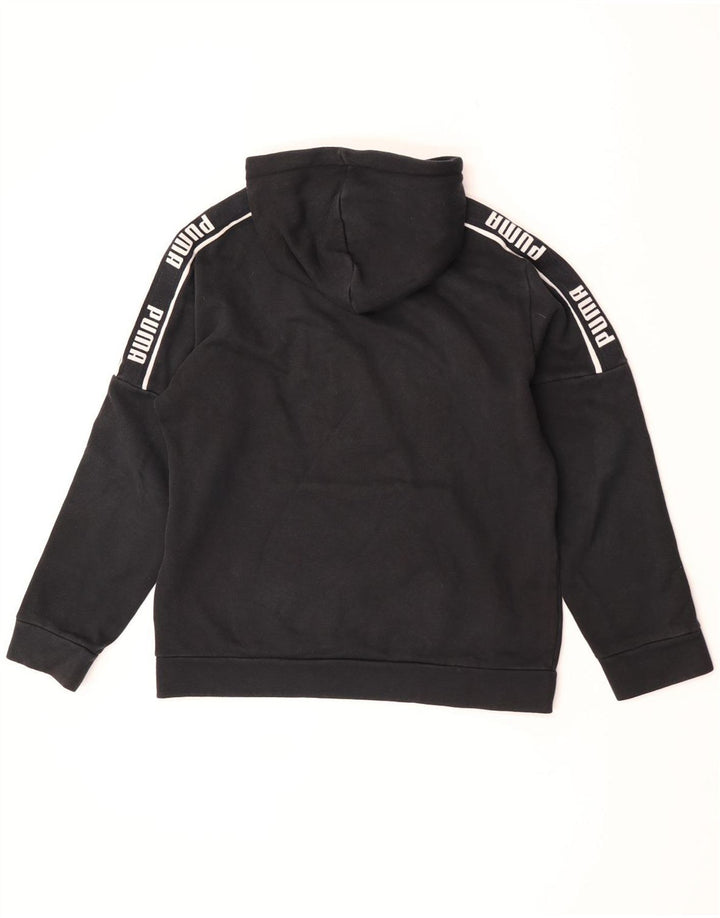 Puma masculino gráfico moletom com capuz médio algodão preto