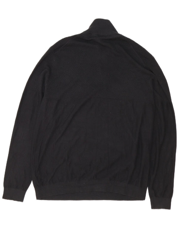 Suéter masculino Jack & Jones com zíper e gola 2XL de algodão preto