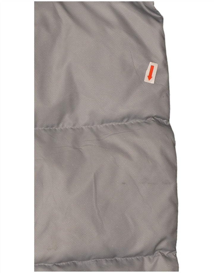 Jaqueta acolchoada masculina Adidas Three Stripes UK 40 grande bloco cinza