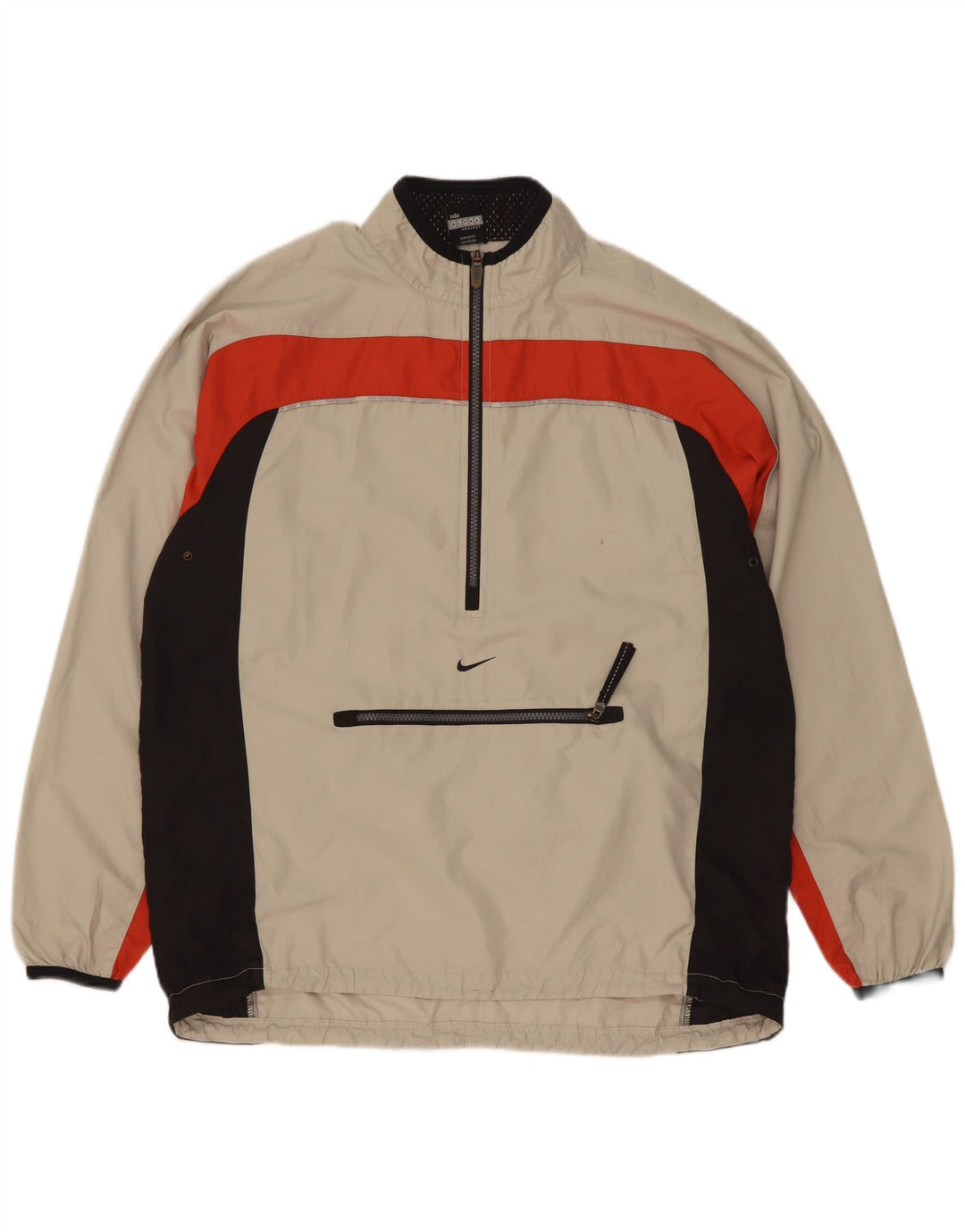 Nike Womens Pullover Treino Top US 12/14 Grande Bege Colourblock