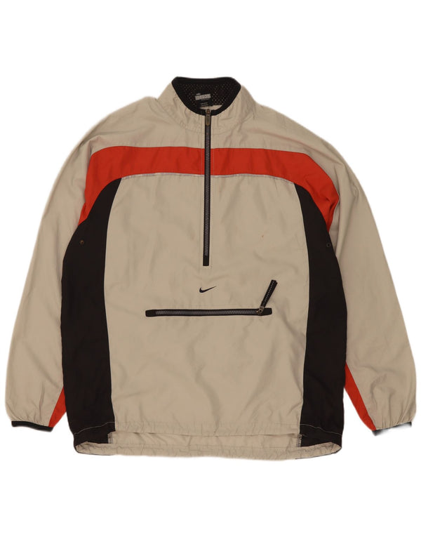 Nike Womens Pullover Treino Top US 12/14 Grande Bege Colourblock