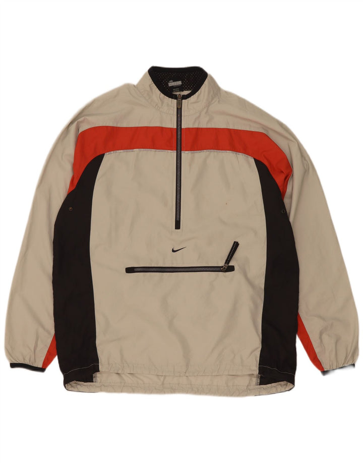 Nike Womens Pullover Treino Top US 12/14 Grande Bege Colourblock