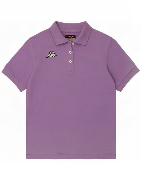 Camisa polo feminina Kappa Reino Unido 12 algodão roxo médio