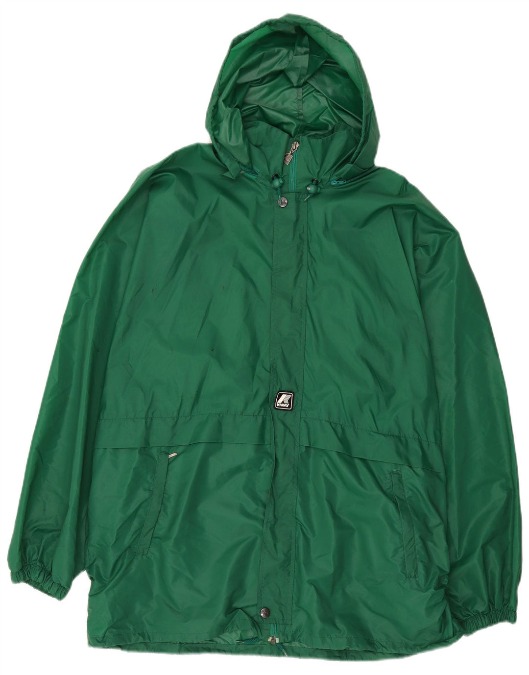 Jaqueta de chuva masculina com capuz K-Way UK 44 2XL verde