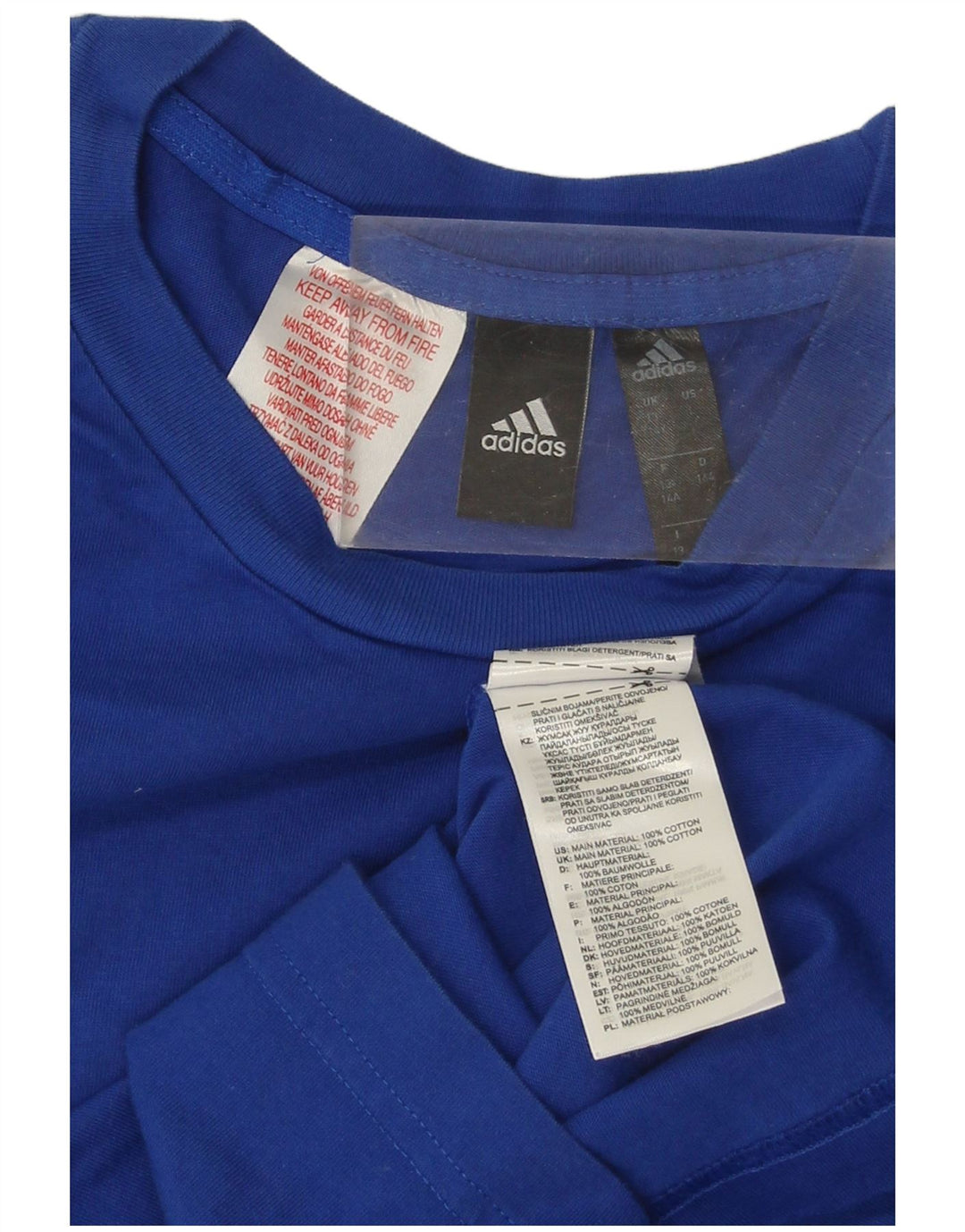 Camiseta Adidas Menino 13-14 Anos Azul Algodão