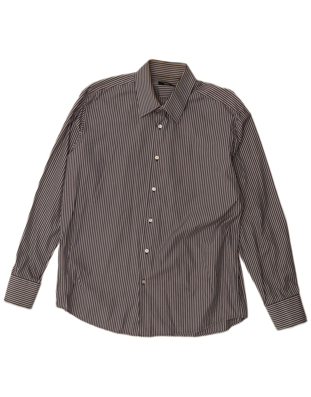 Camisa masculina Hugo Boss tamanho 43 17 XL azul marinho listrado