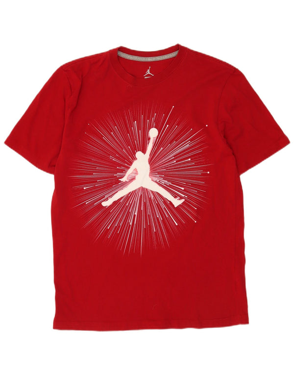 Camiseta Jordan masculina gráfica Top médio algodão vermelho