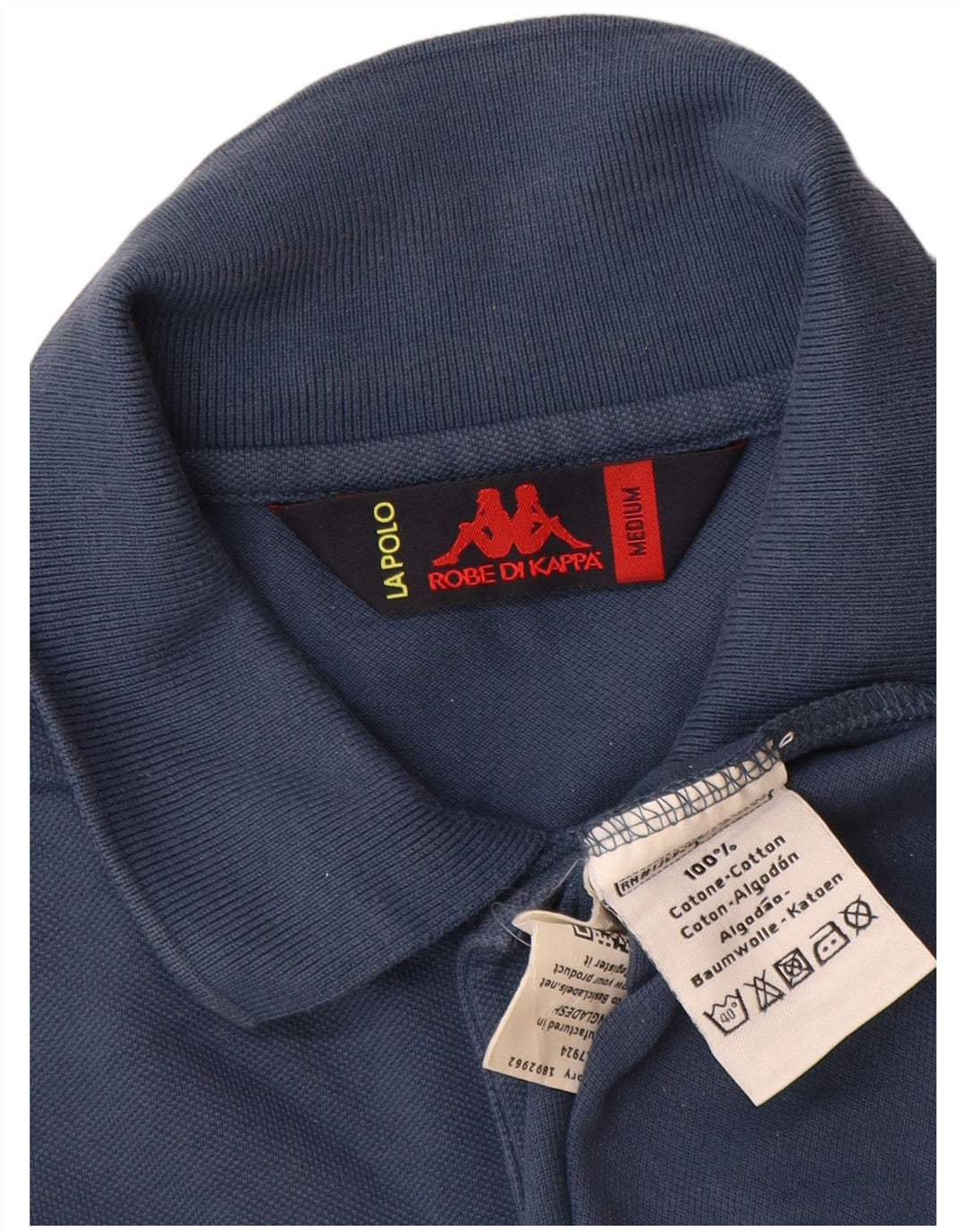 Camisa polo masculina Kappa de algodão azul marinho médio