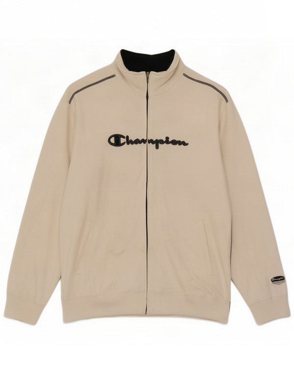 Champion Mens Graphic Tracksuit Top Jacket XL Algodão Branco