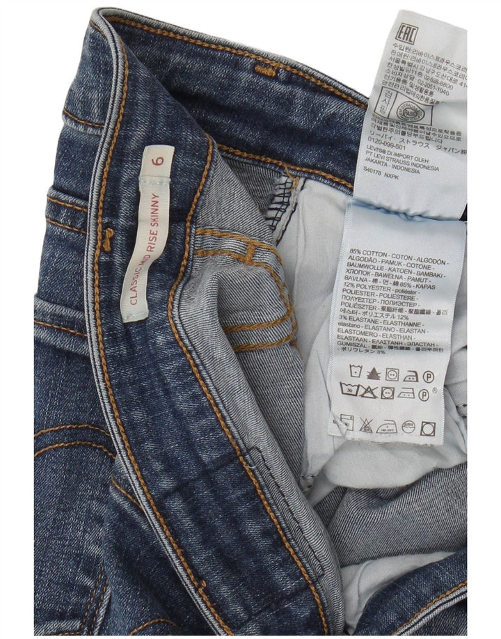 Levi's Jeans feminino clássico de cintura média skinny capri US 6 médio W26 L14 azul