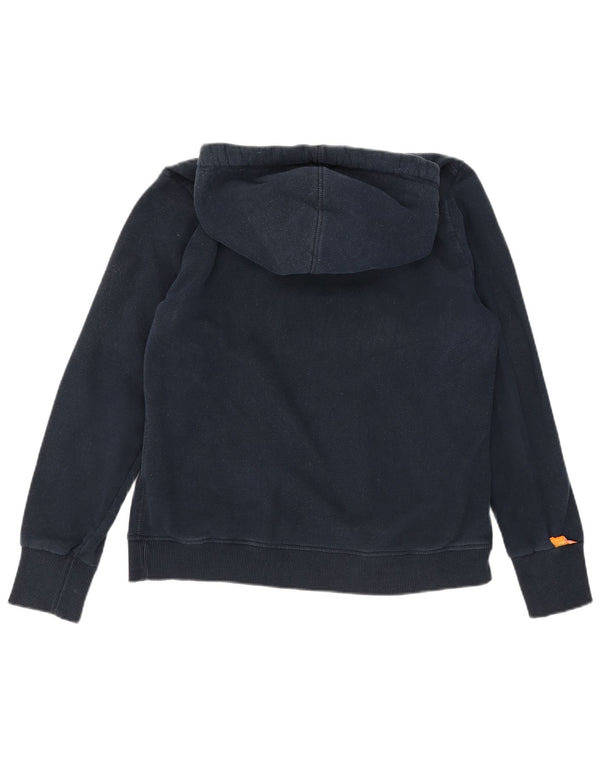 Suéter com capuz gráfico feminino Superdry UK 18 XL azul marinho algodão
