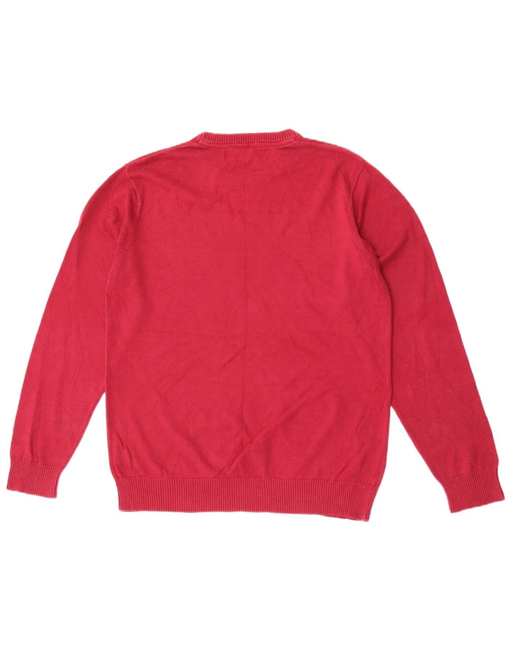 Suéter masculino com gola redonda e algodão rosa médio