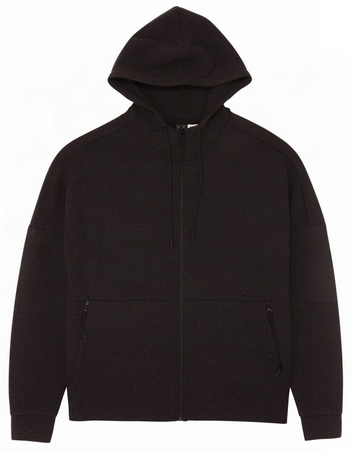 Adidas masculino zip moletom com capuz cinza médio manchado