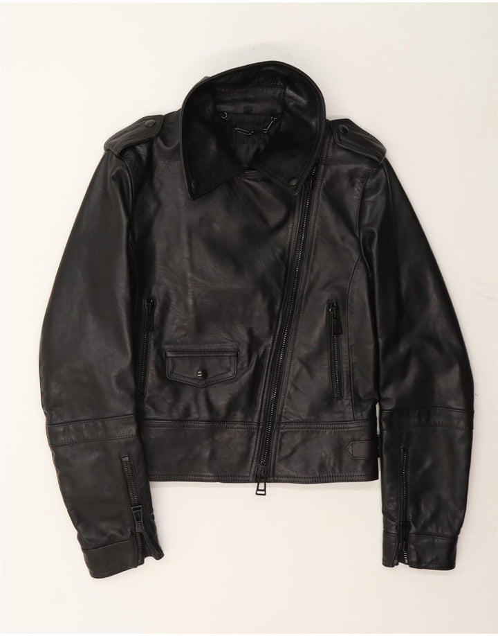 Belstaff Jaqueta feminina de couro para motociclista IT 38 XS preta