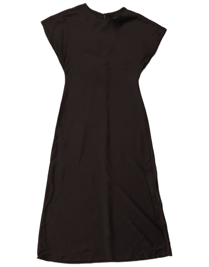 Vestido maxi feminino Zara UK 12 poliéster preto médio
