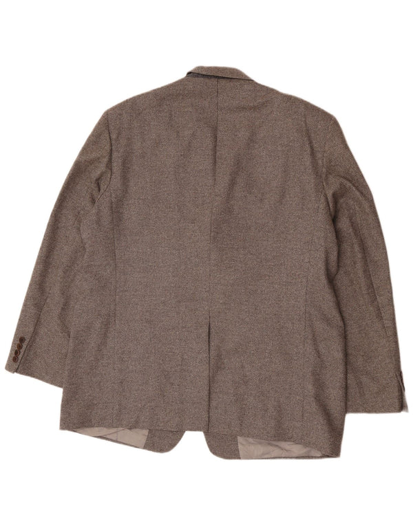 Jaqueta blazer masculina de 3 botões Marks & Spencer Reino Unido 46 XL lã cinza