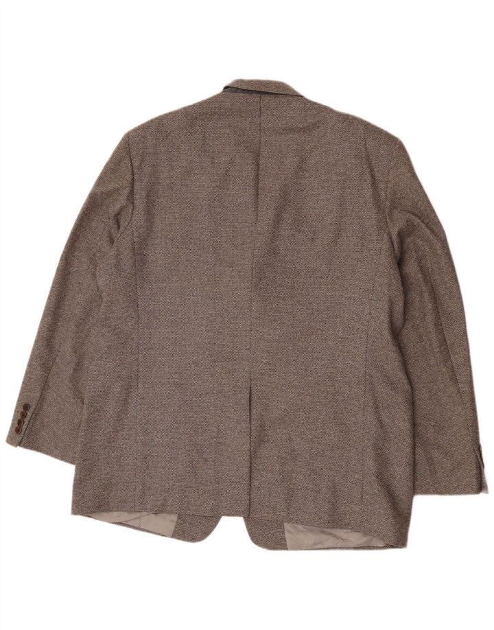 Jaqueta blazer masculina de 3 botões Marks & Spencer Reino Unido 46 XL lã cinza