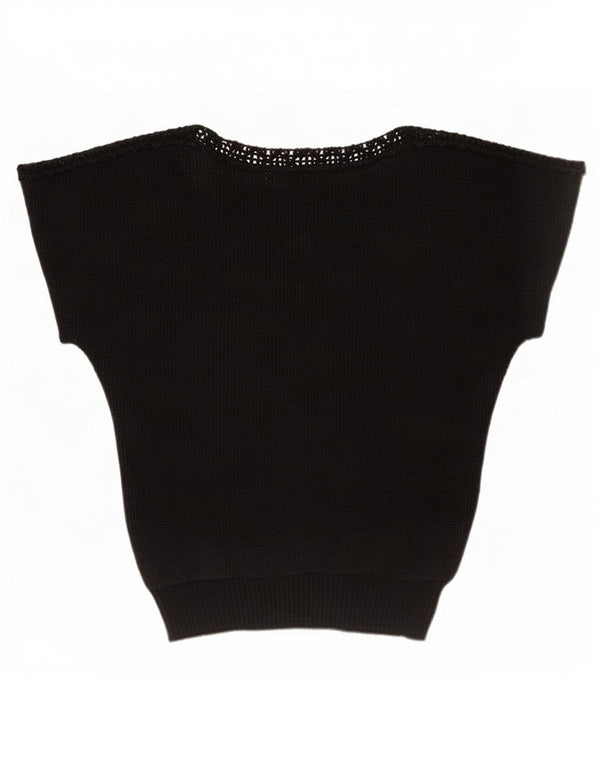 Blusa feminina vintage transparente Batwing Top IT 42 médio preto