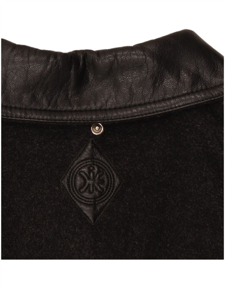 Jaqueta utilitária masculina Iceberg IT 52 XL cinza listrada de lã virgem clássica
